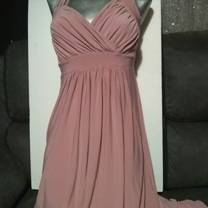 Rose pink maternity evening gown